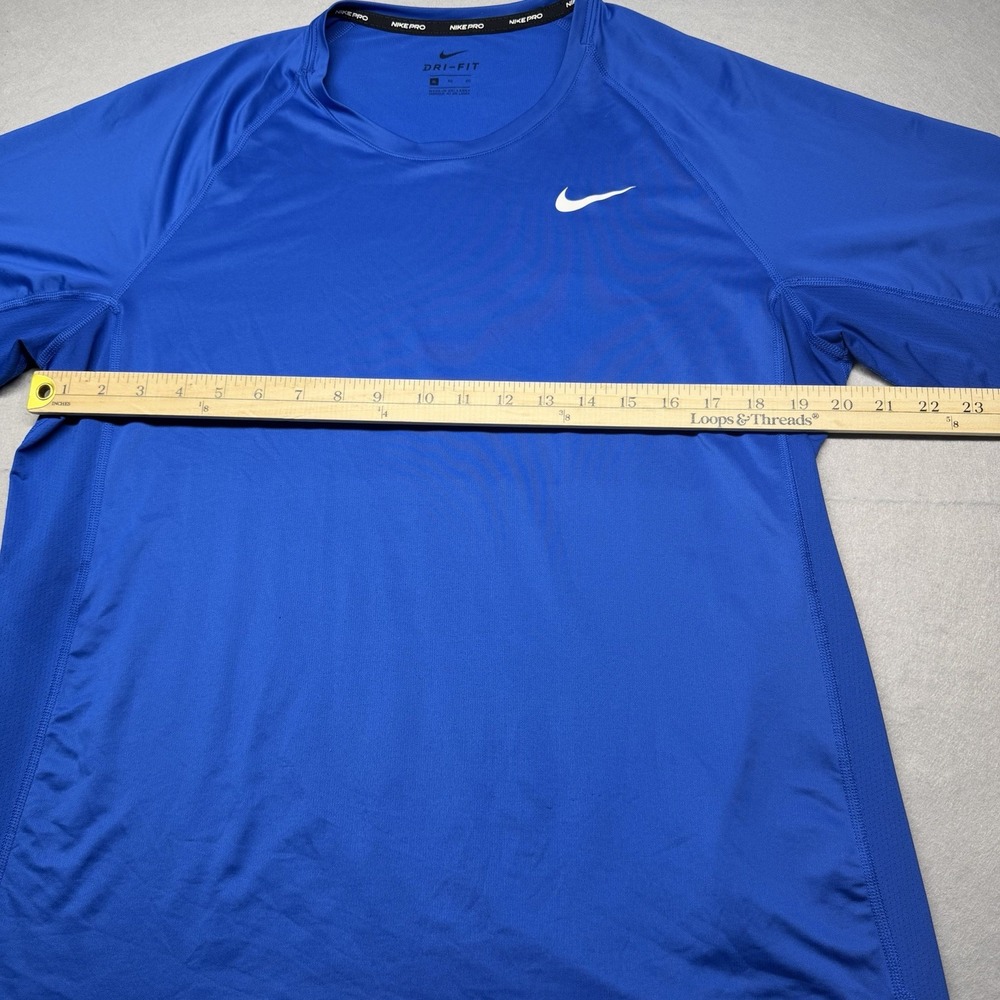Nike Pro Dri-FIT Men's Blue XL Athletic Fit Lightweight Crew T-Shirt - Picture 2 of 7